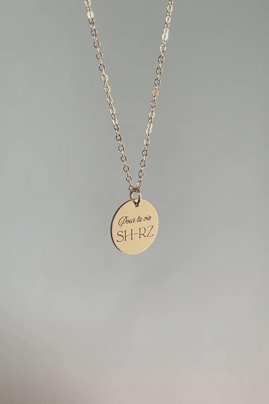 Collier Personnalisé "Pour La Vie" - Or 14K Gold Filled